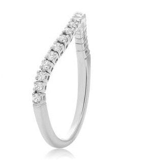 14kt white gold part-way flex diamond band