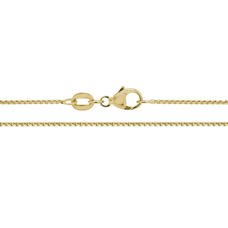 14kt yellow gold 1mm venetian box link chain