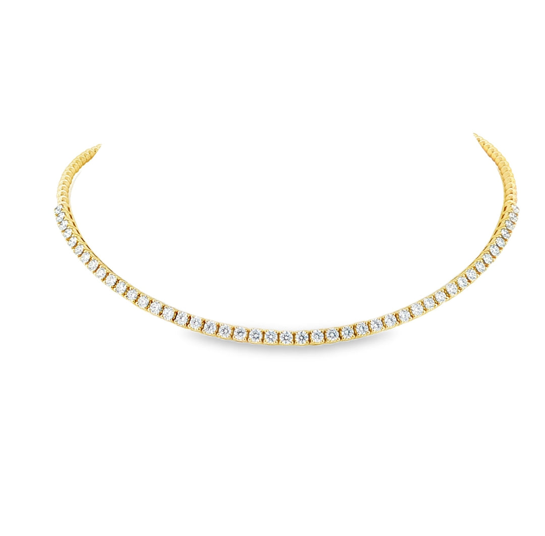 14kt yellow gold flexible diamond choker necklace