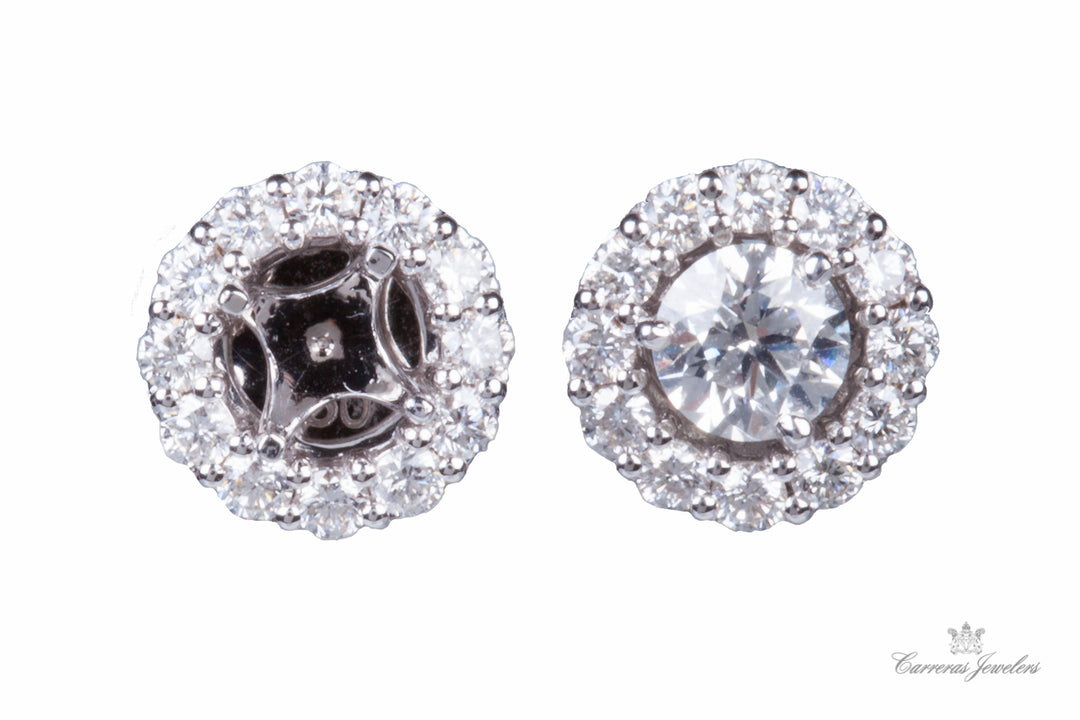 Peter Storm 14k white gold diamond halo earring jackets
