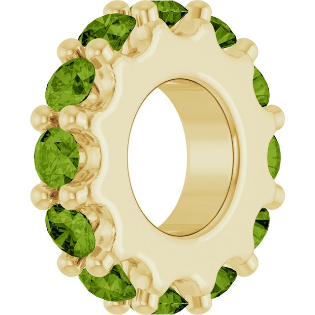 14kt yellow gold peridot birthstone charm/pendant