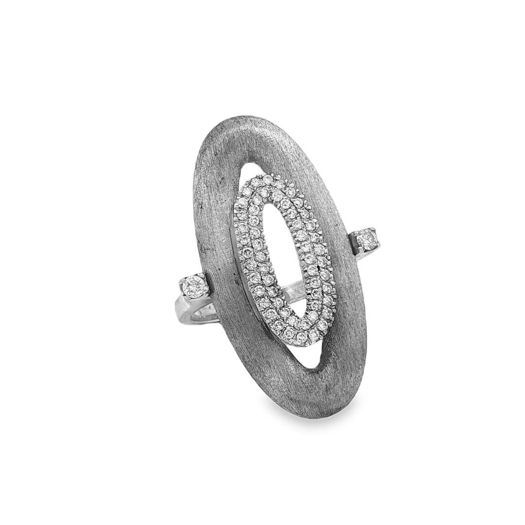 Estate NANIS 18kt white gold diamond ellipse ring