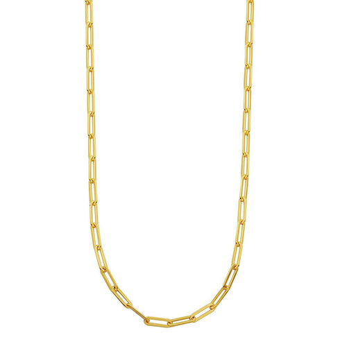 Charles Garnier 18kt yellow gold over sterling silver 5mm paperclip chain necklace
