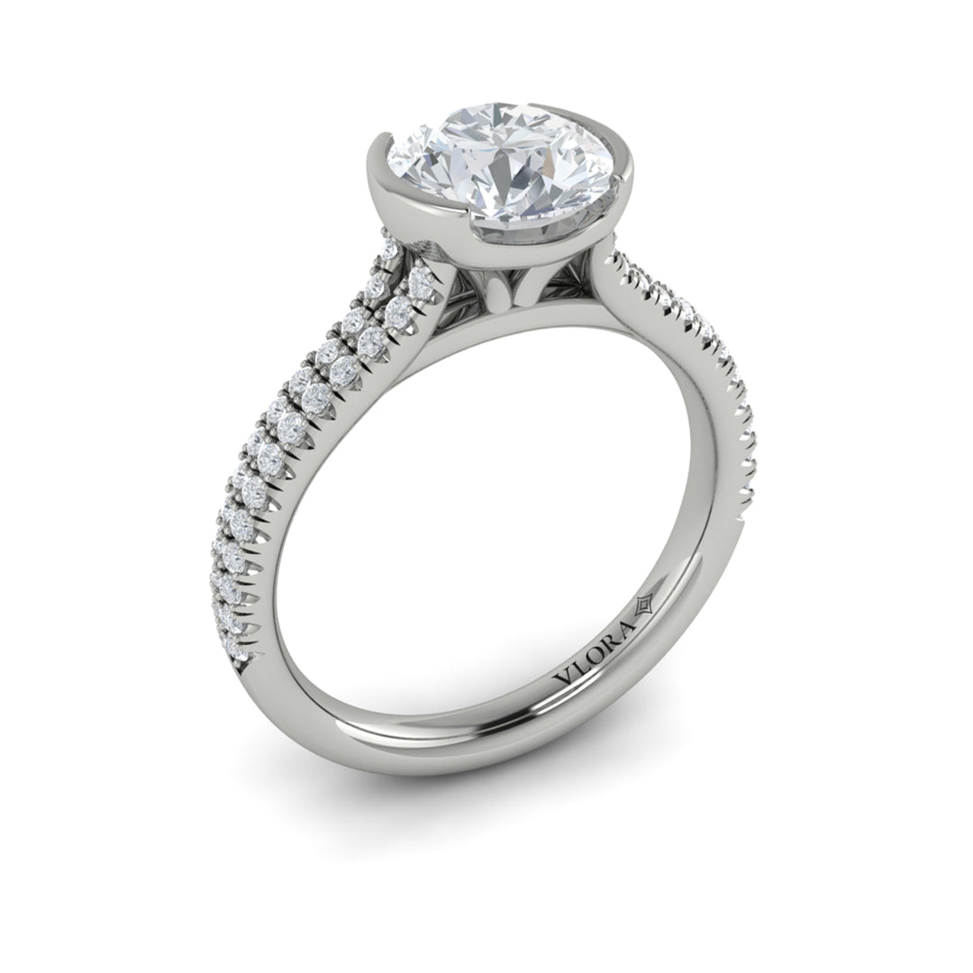 Vlora platinum diamond engagement ring mounting