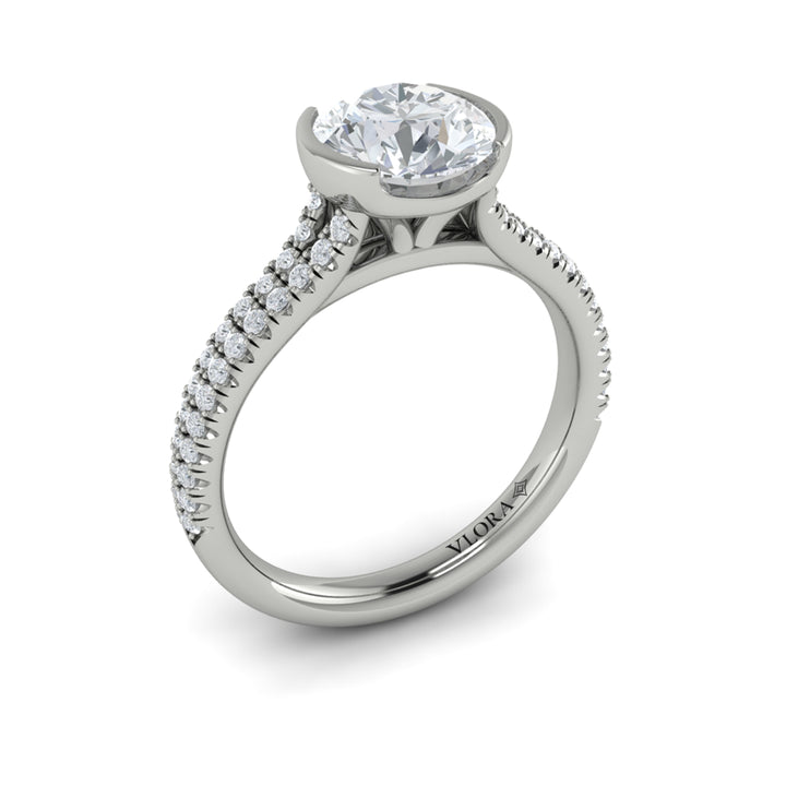 Vlora platinum diamond engagement ring mounting