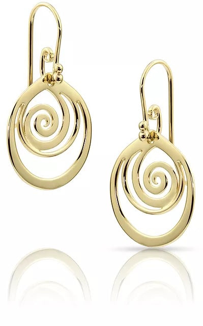 J&S Freeman 14kt yellow gold swirl dangle earrings
