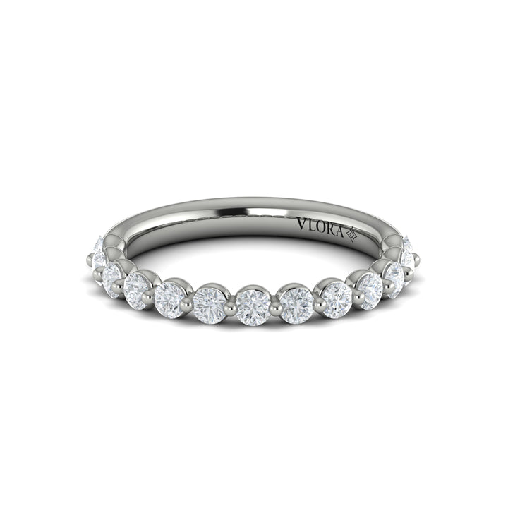 Vlora platinum shared-prong-set diamond band ring
