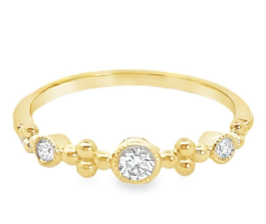 14kt yellow gold diamond stackable band ring