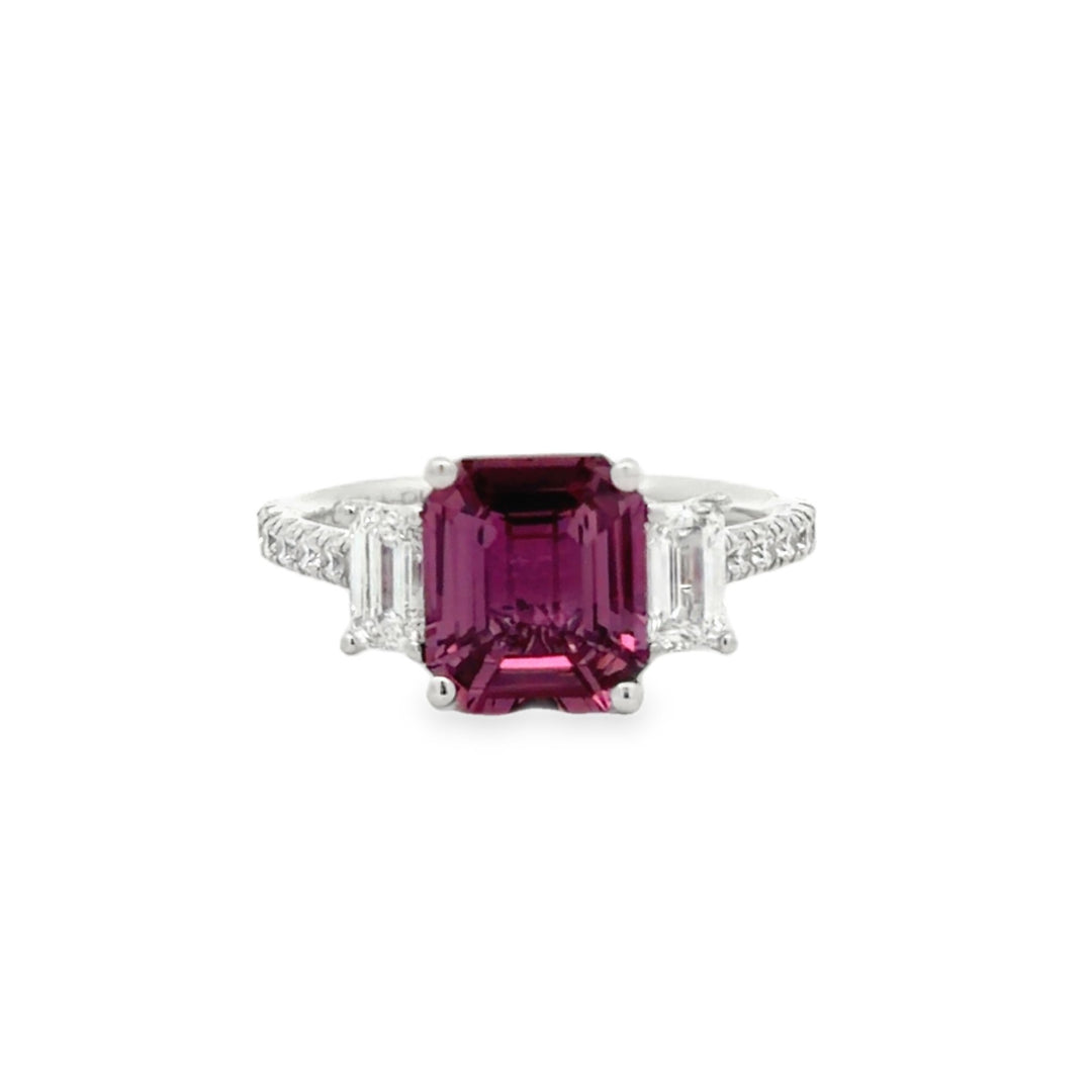 Vlora platinum pink sapphire and diamond ring