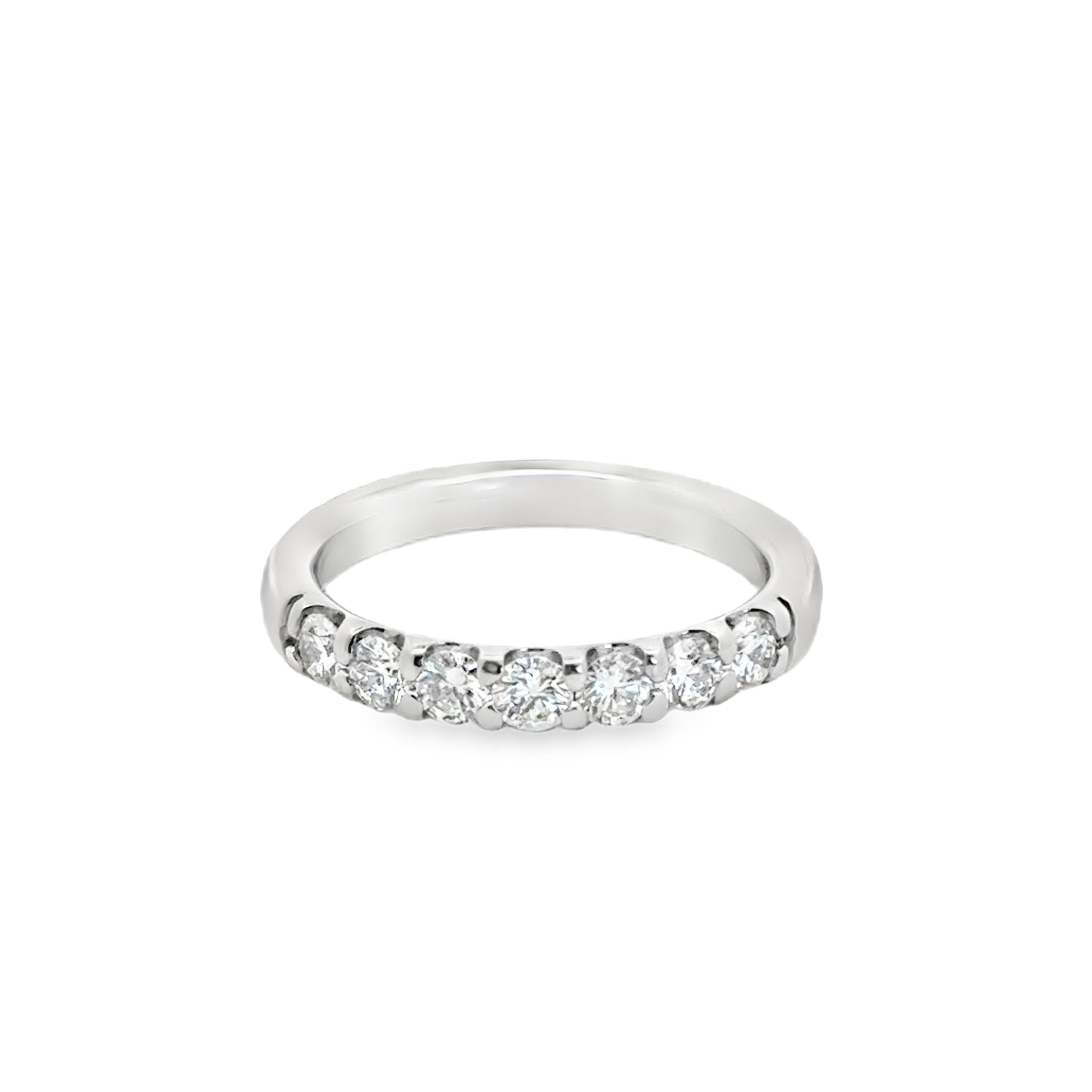 Estate platinum 0.75 carat part way diamond band ring – Carreras Jewelers