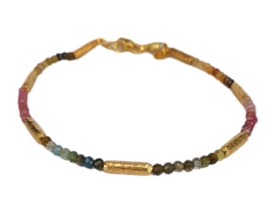 Marika 14kt yellow gold tourmaline bracelet from the Modern Beads Collection