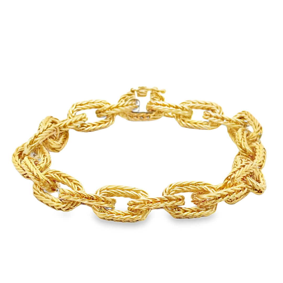 Estate 18kt yellow gold braided foxtail bracelet