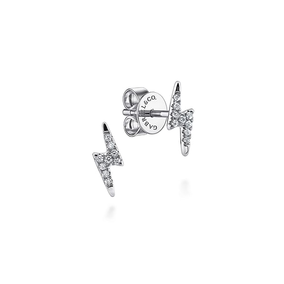 Gabriel & Co. 14kt white gold diamond lightning bolt earrings