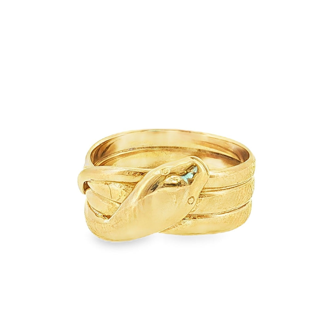 Estate 16kt yellow gold polished snake ring