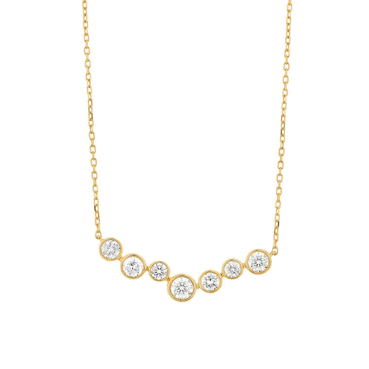 Facet Barcelona 14kt yellow gold bezel-set diamonds necklace