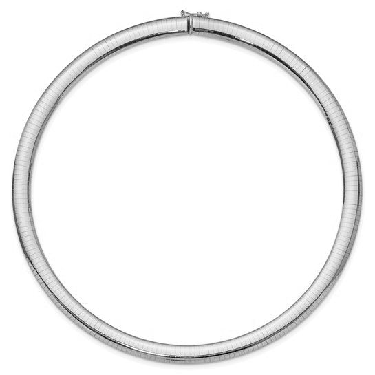 Estate 14kt white gold 8mm domed omega necklace