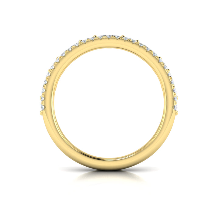 Vlora 14kt yellow gold double-row diamond band ring