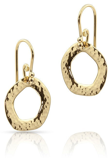 J&S Freeman 14kt yellow gold freeform pentagon dangle earrings