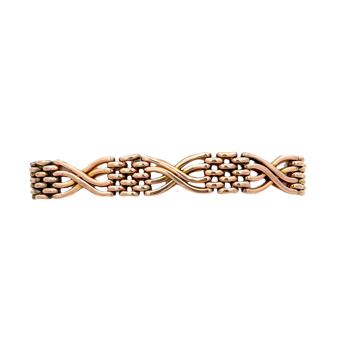 Estate Victorian 9kt yellow gold gate bracelet. This bracelet measurse