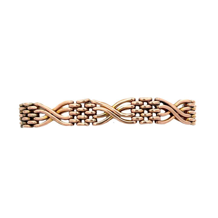 Estate Victorian 9kt yellow gold gate bracelet. This bracelet measurse
