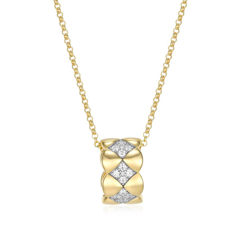 Charles Garnier sterling silver "quilted" rhodium and 18kt yellow gold plated