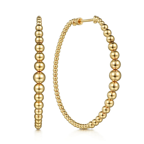 Gabriel & Co. 14kt Yellow Gold 50mm Bujukan Hoop Earrings
