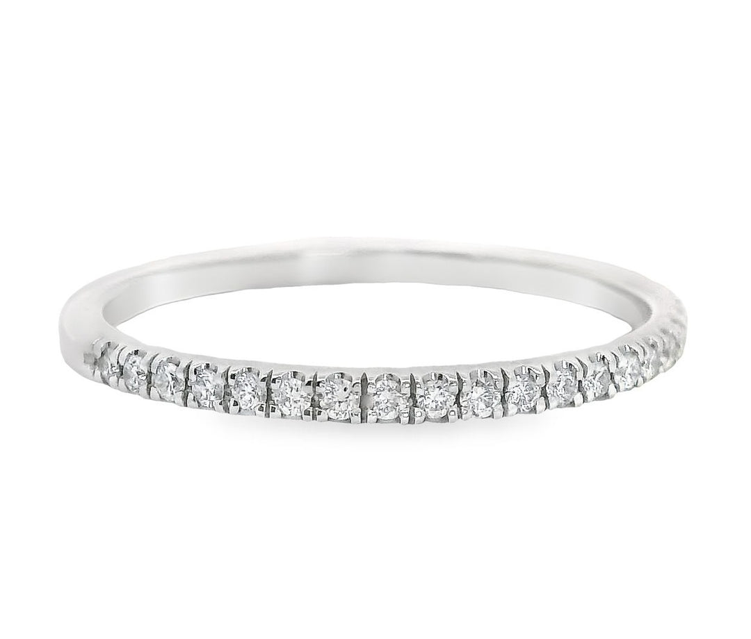 Platinum diamond skinny band ring