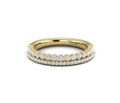 Vlora 14kt yellow gold double-row diamond band ring