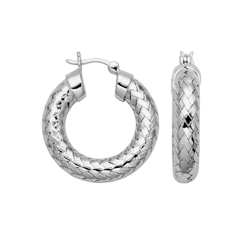 Charles Garnier sterling silver mesh hoop earrings