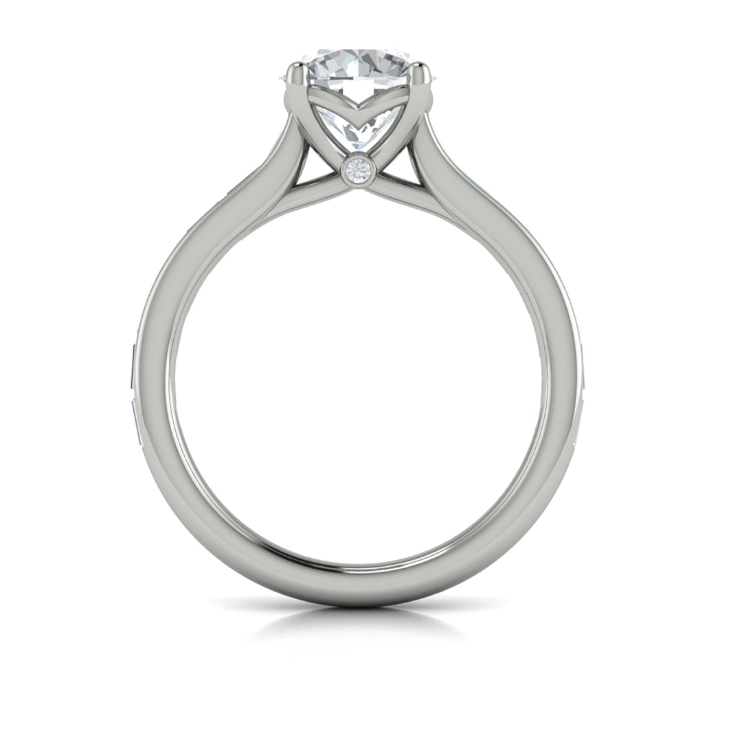 Vlora platinum round diamond engagement ring mounting