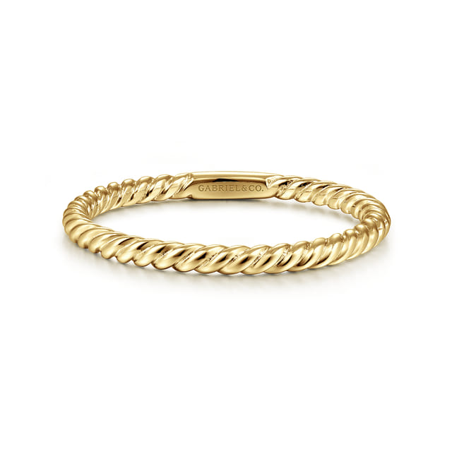 Gabriel & Co. 14kt yellow gold twist stackable band ring