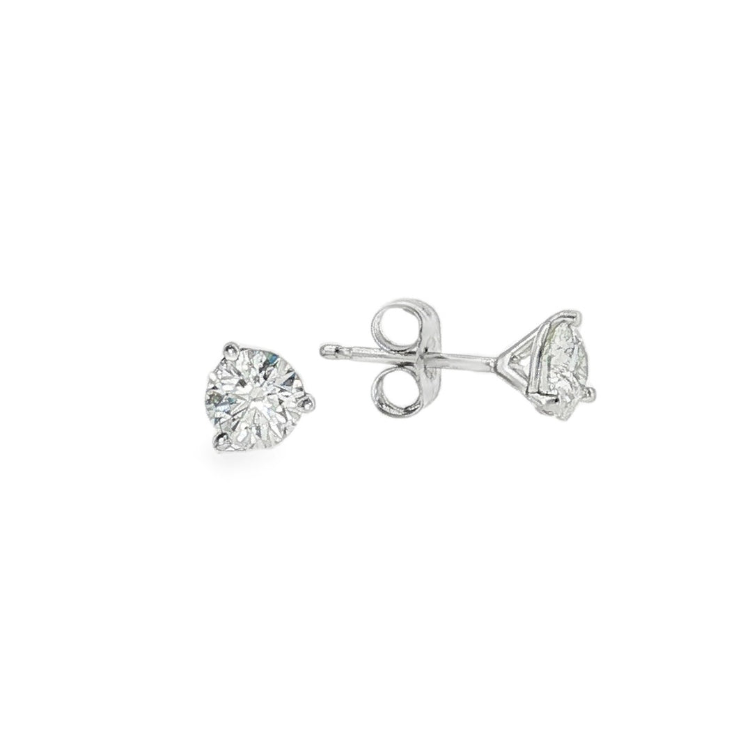14kt white gold 0.70 carat total weight round diamond stud earrings