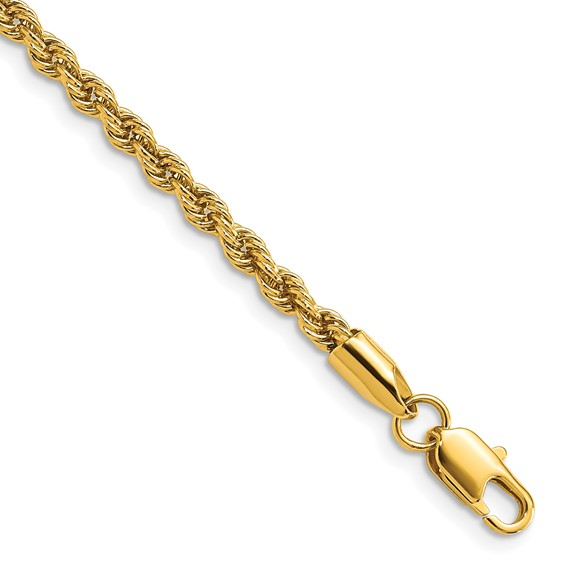 Gold plated 24" 3mm rope chain
