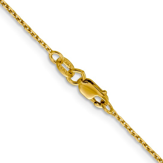 14kt yellow gold 1.25mm diamond cut cable link chain