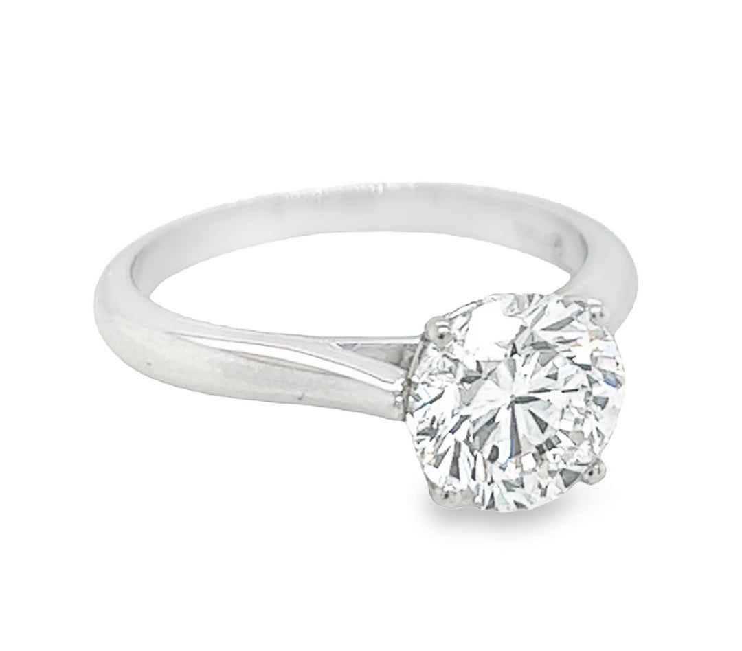 Gumuchian platinum "Cinderella" diamond solitaire engagement ring