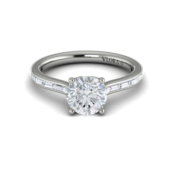 Vlora platinum round diamond engagement ring mounting