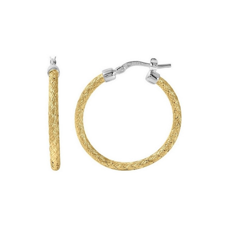 Charles Garnier18kt yellow gold over sterling silver "Jody" hoop earrings