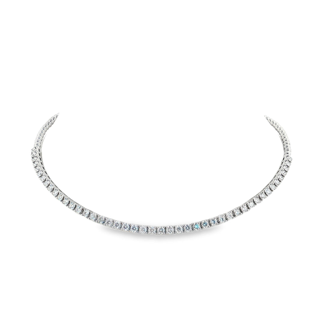 14kt white gold flexible diamond choker necklace