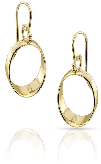 J&S Freeman 14kt yellow gold oval dangle earrings