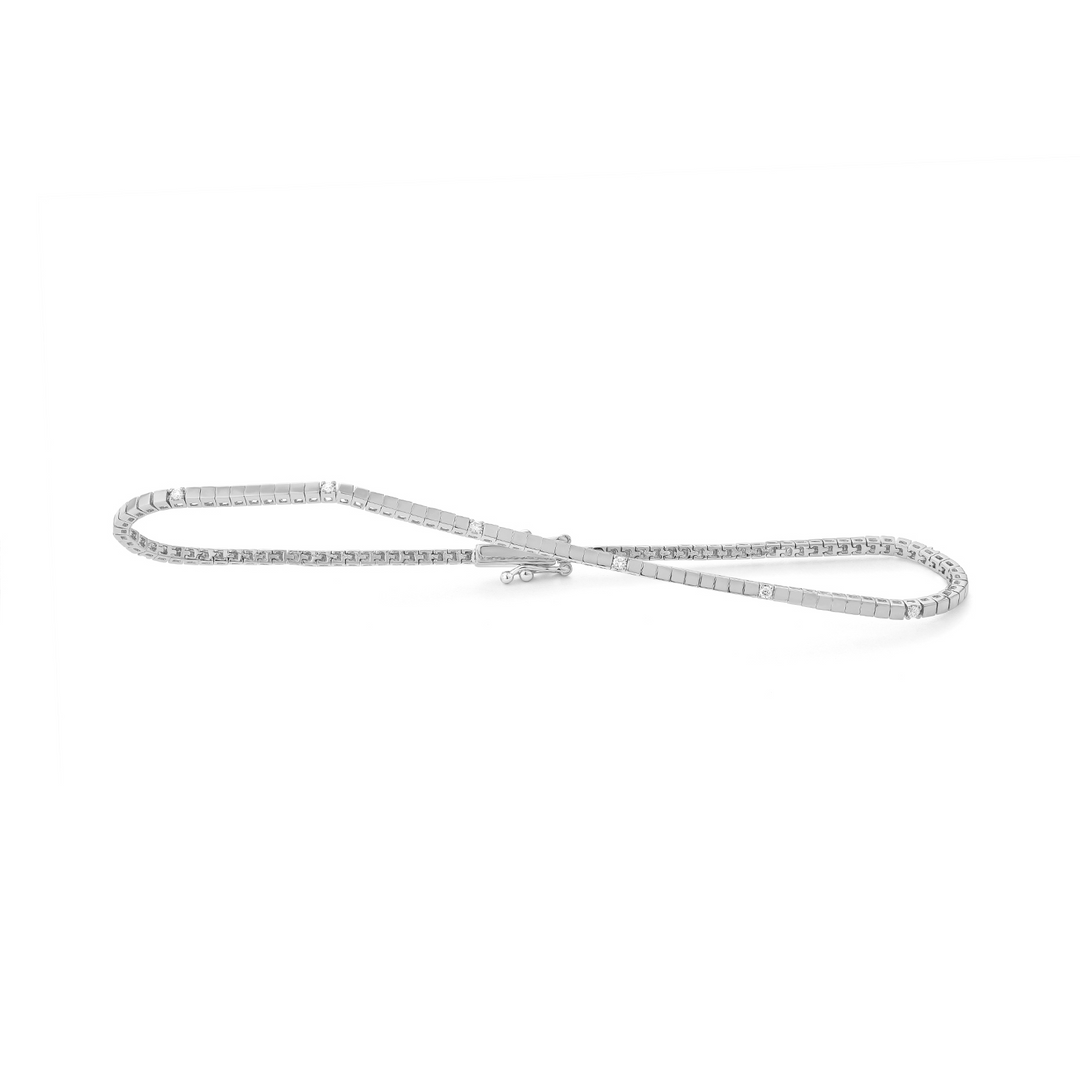 Facet Barcelona 14kt white gold diamond stackable bracelet