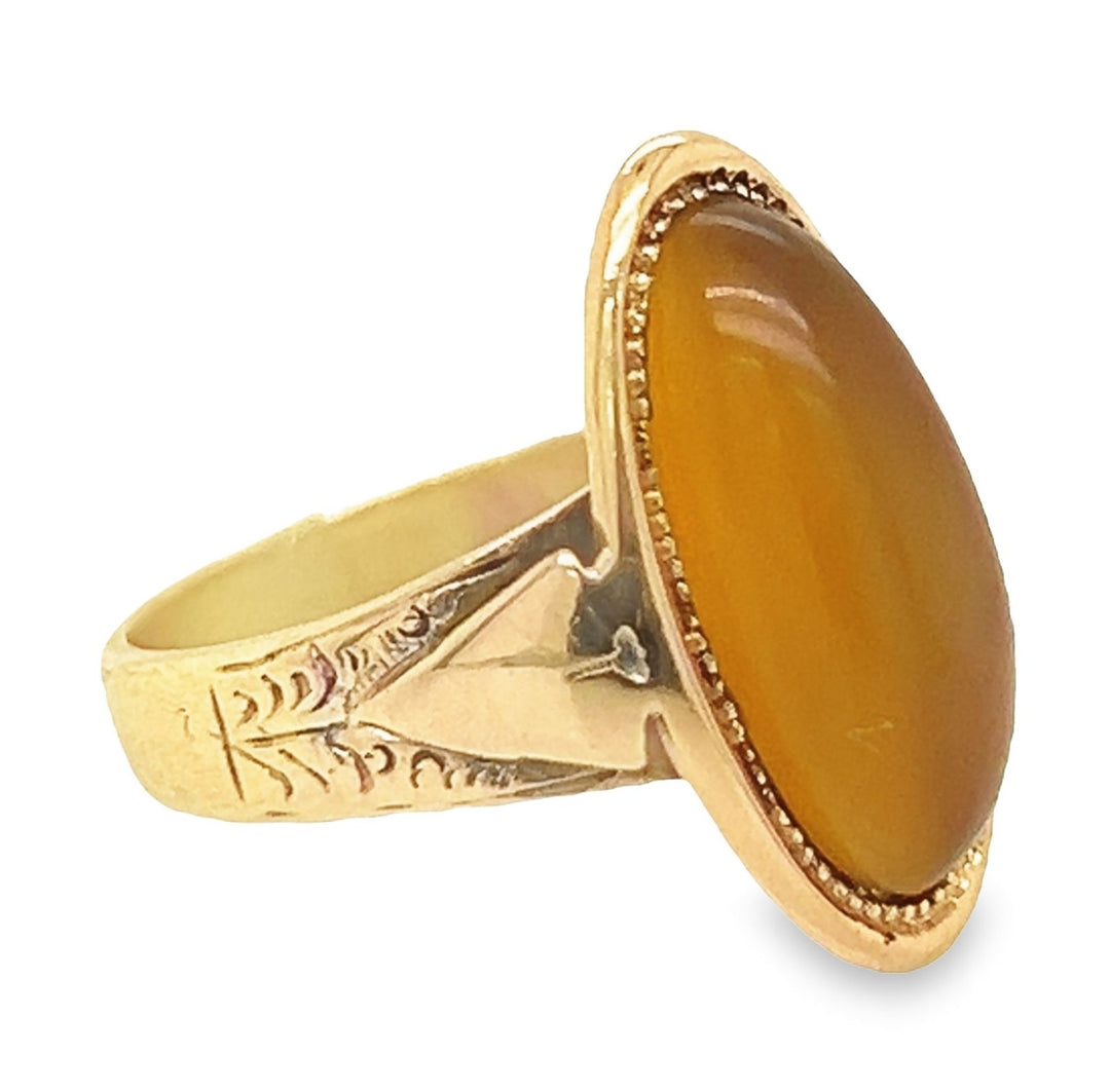 Estate Victorian 14kt yellow gold moonstone ring