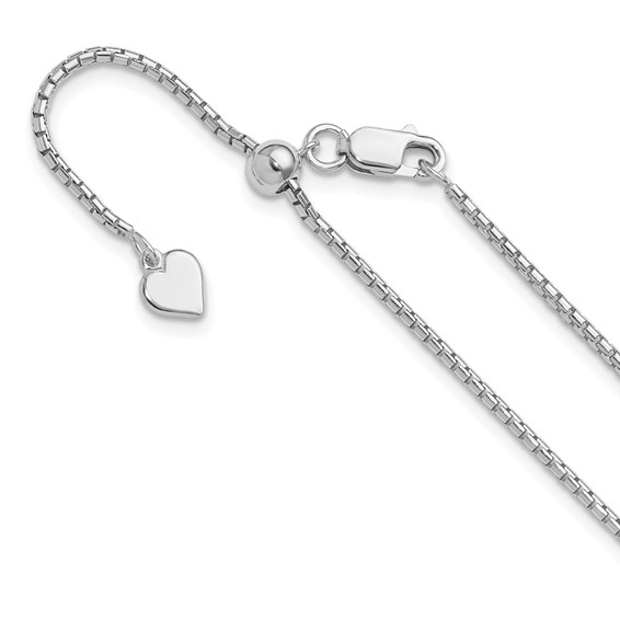 Sterling silver adjustable 1.5mm rounded box chain necklace