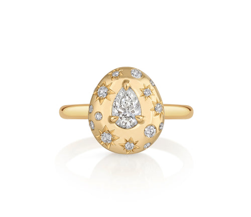 Phillips House 18kt yellow gold and diamond 'Small Celine Ring'