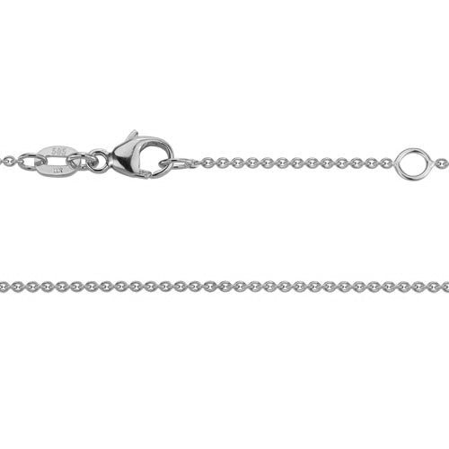 14kt white gold 1.2mm cable link chain