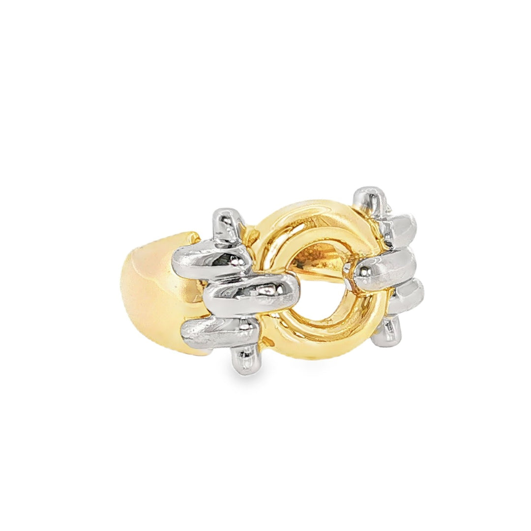 Estate 14kt yellow and white gold fashion ring