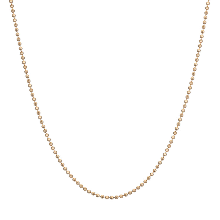 Estate 14kt yellow gold 1.5mm bead chain necklace