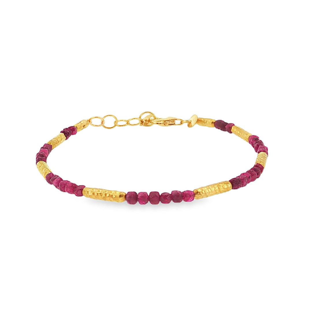 Marika 14kt yellow gold ruby bracelet from the Modern Beads Collection