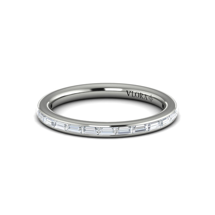 Vlora platinum diamond baguette band ring