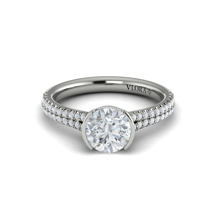 Vlora platinum diamond engagement ring mounting