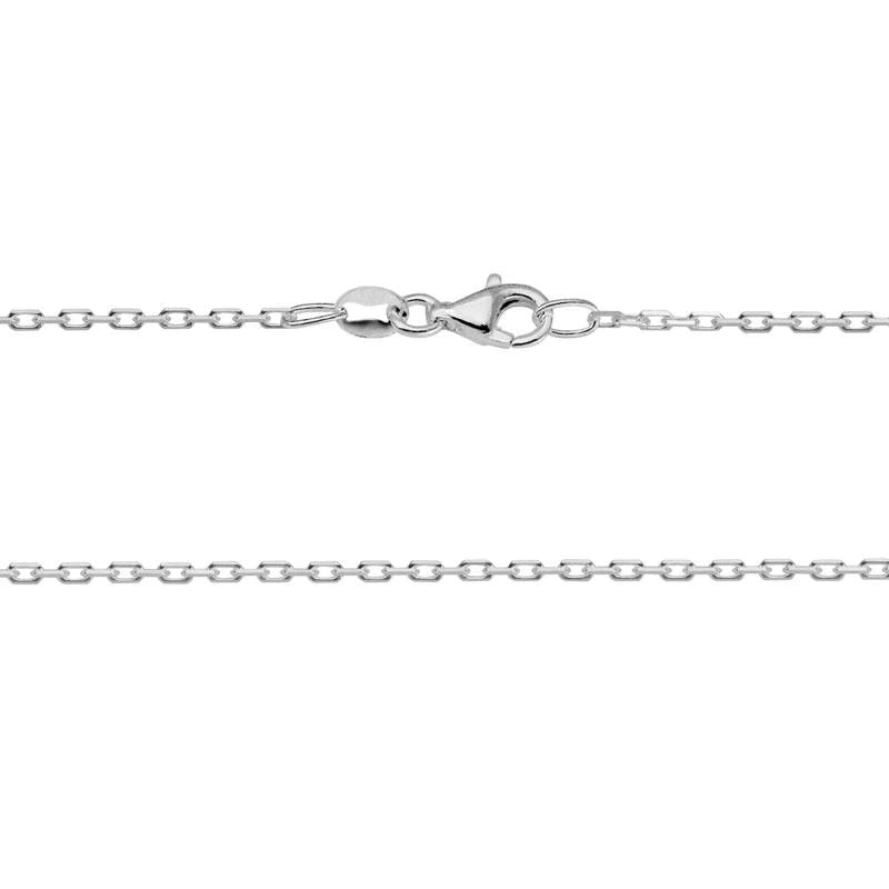 Sterling Silver 1.4mm diamond-cut rectangle cable chain